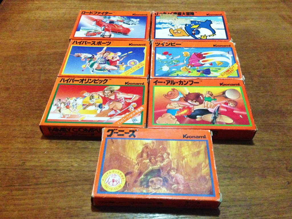 Konami Orange Box Famciom line – complete set – Nintendo Sega Japan!